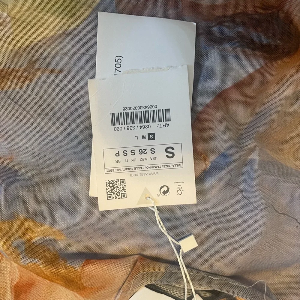 ZARA Printed Tulle Bodysuit - Picture 7 of 11